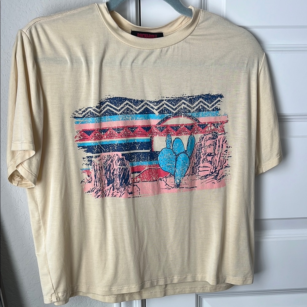 Cream Graphic Short Sleeve Tee